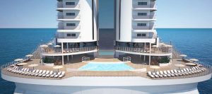 Der Panorama-Pool am Heck des Schiffes. Foto: MSC Kreuzfahrten