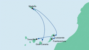 Die Route Kanaren und Madeira 2. Karte: AIDA Cruises