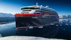 Die Roald Amundsen ist das erste Hybrid-Expeditionsschiff in der Antarktis. Illustration: Hurtigruten