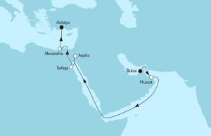 Dubai trifft Antalya inkl. Suezkanal.