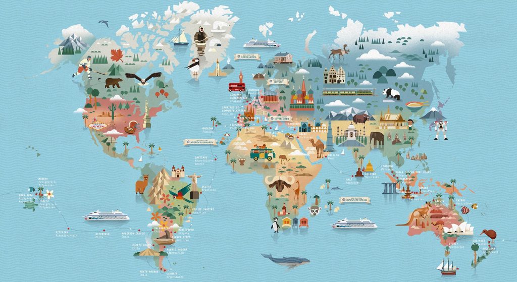 Die Route der Weltreise mit der AIDAcara. Foto: AIDA Cruises