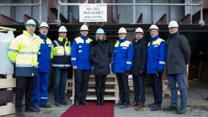 Gruppenfoto zur Kiellegung der neuen Mein Schiff 1. Foto: TUI Cruises