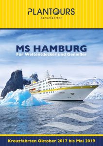 Das Titelbild des neuen MS Hamburg Kataloges. Grafik: Plantours Kreuzfahrten