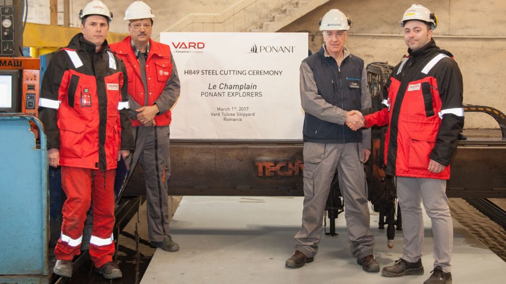 Der Stahlschnitt der Le-Champlain. Foto: Ponant