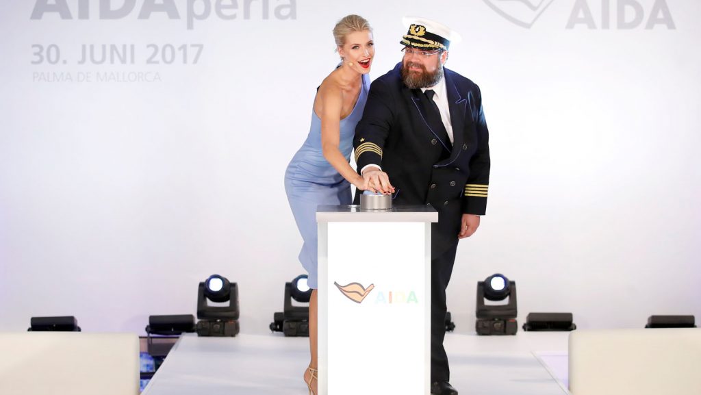 Lena Gercke taufte die AIDAperla. Foto: Franziska Krug/Getty Images for AIDA