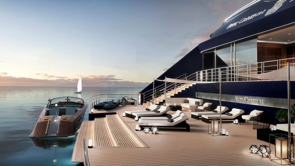 Eine riesige Marina im Heck des Schiffes.Foto: The Ritz Carlton Yacht Collection