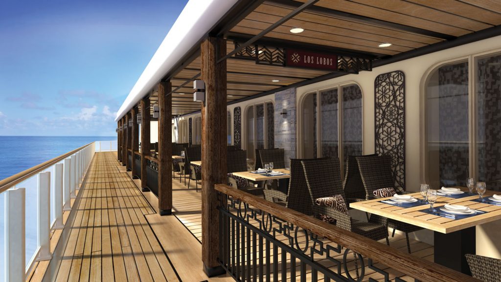 Das Los Lobos, wohl einer der schönsten Orte zum speisen an Bord der Norwegian Bliss. Foto: Norwegian Cruise Line