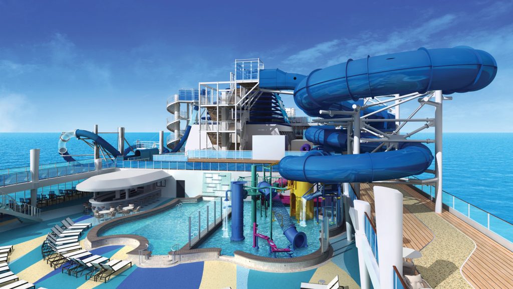 Das Pool und Aqua Deck an Bord der Norwegian Bliss. Foto: Norwegian Cruise Line