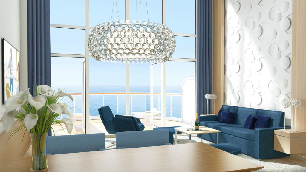 Blick in einer der Penthouse Suiten. Foto: AIDA Cruises