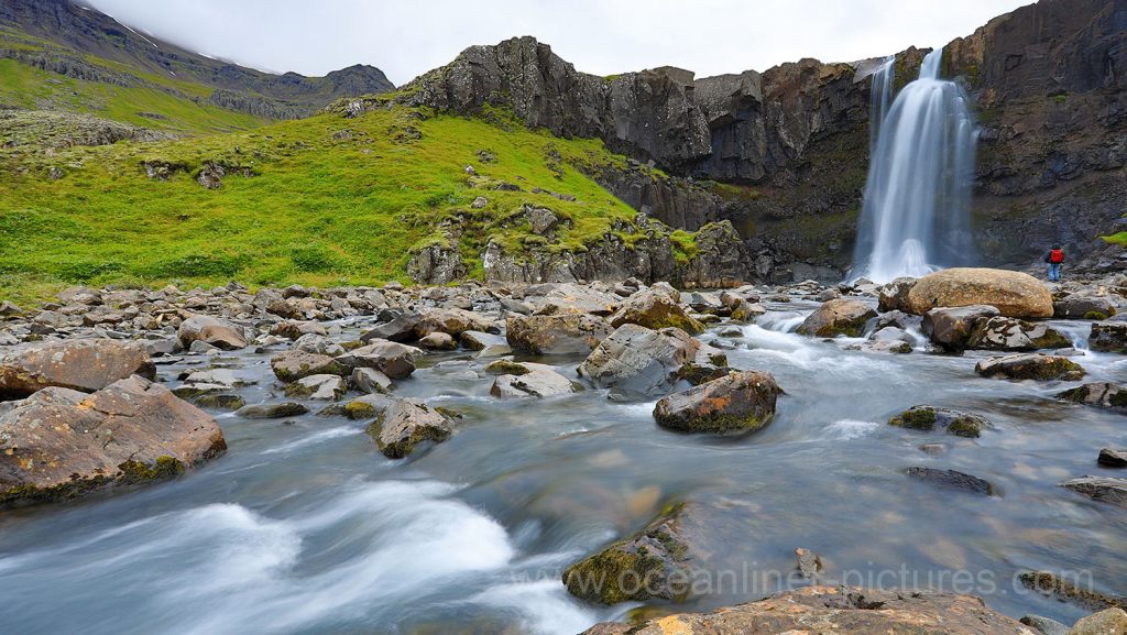 Gufufoss Wasserfall Seydisfjördur, Island. Foto: Oliver Asmussen/oceanliner-pictures.com