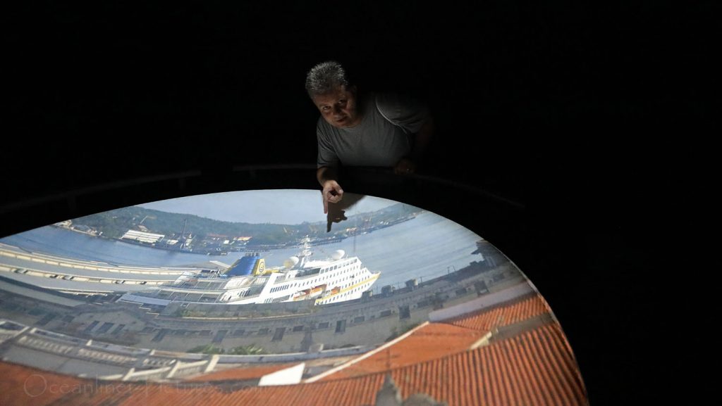 MS Hamburg aus der Sicht der Camera Obscura in Havana. / Foto: Oliver Asmussen/oceanliner-pictures.com