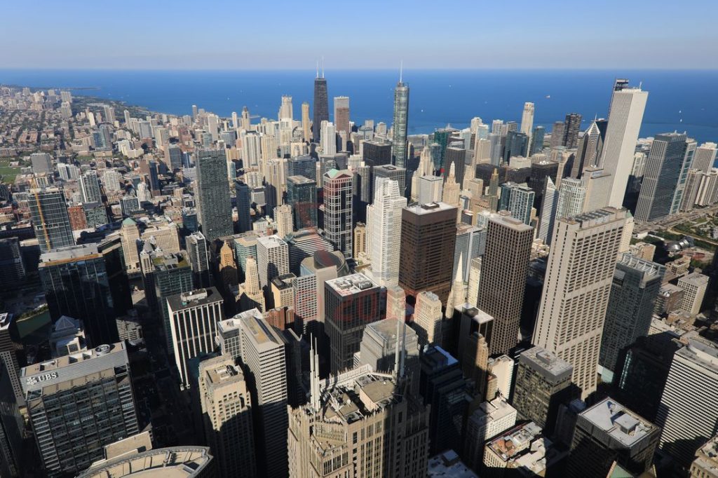 Blick vom Willis Tower Chicago aus 412m in der 103. Etage / Foto: Oliver Asmussen/oceanliner-pictures.com